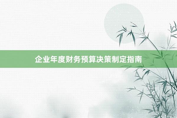 企业年度财务预算决策制定指南